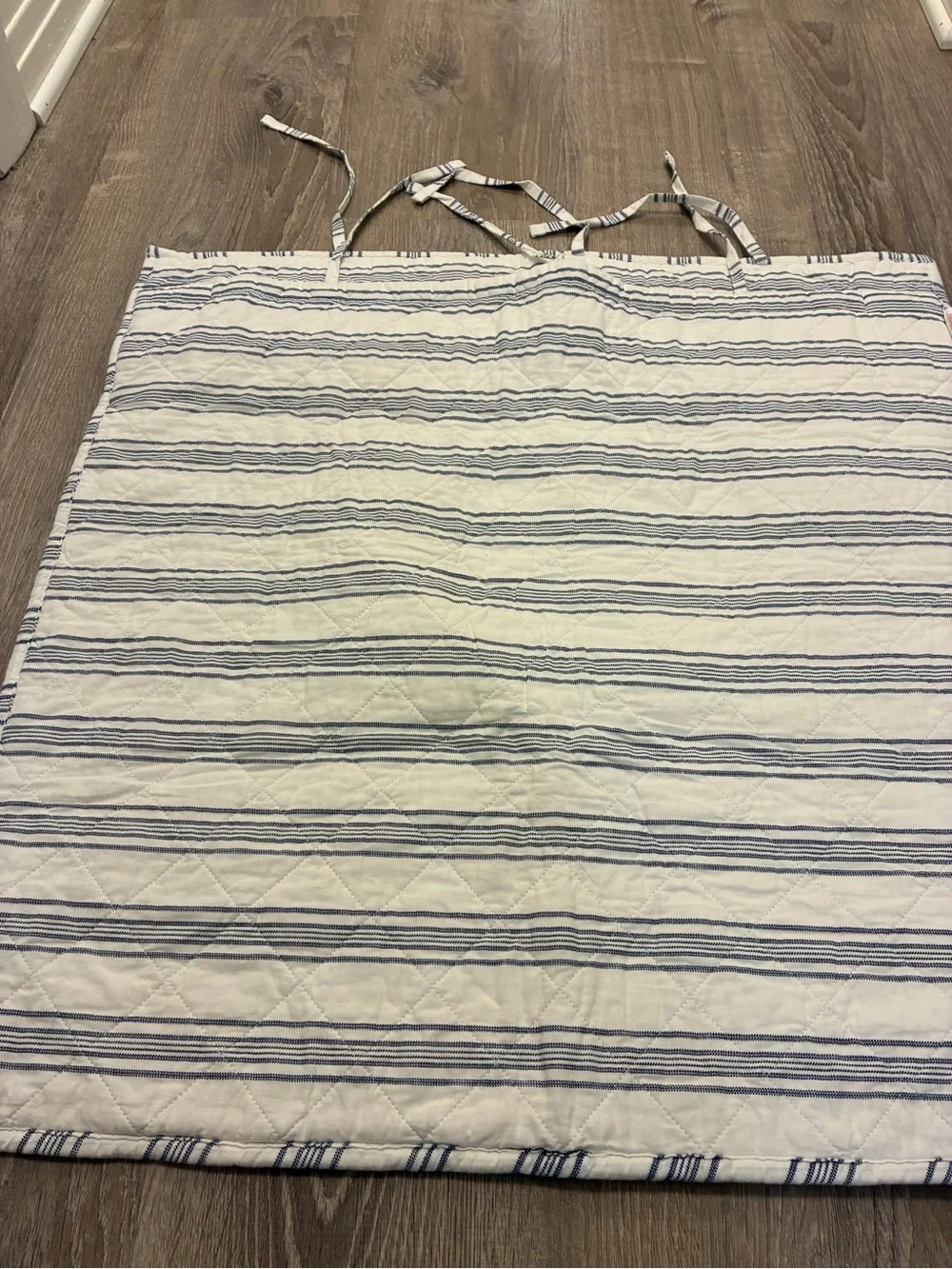 Isaac Mizrahi blue and white striped Euro Shams